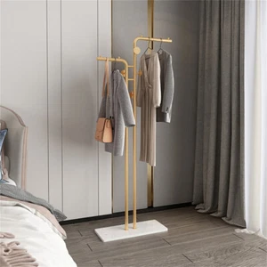 Heavy Duty Gold Coat Rack Stand Strong Marble Base Stand Clothes Rail Nighstand - Picture 1 of 12