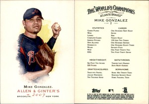 Mike Gonzalez 2007 Topps Allen & Ginter #2 Card Atlanta Braves