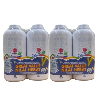 4X 500g Johnson's Baby Powder Classic Cornstarch 500g Pack Original twin pack - Image 1 of 4