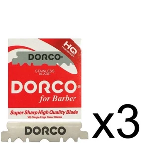 BARBER BEAUTY SALON DORCO MAQUINILLA DE AFEITAR PLEGABLE DE UN SOLO BORDE MEDIA HOJA PAQUETE DE 3 - Imagen 1 de 1