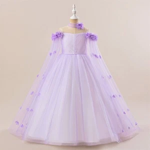 Formal Bridemaid Girls Evening Elegant Tulle Princess Wedding Party Dresses Prom - Picture 1 of 29