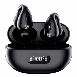Bluetooth 5.3 Wireless Earbuds Ear Clip Bone Conduction Headphones Sport Headset - Picture 1 of 18