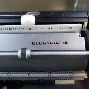 Vintage Sears Electric 12 Typewriter W/ Case Electronic Black Needs Ribbon Works - Picture 1 of 12