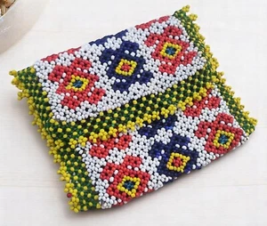 RABARI HAND EMBROIDERY BEADED TASSEL GYPSY BANJARA TRIBAL BOHO COIN BAG - Picture 1 of 3