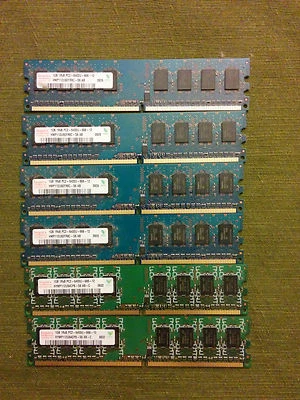 Hynix 6GB(6x1GB) 1Rx8 PC2-6400U, Desktop Memory RAM  - Image 1 of 2