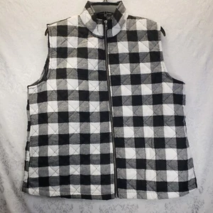 Grace and Emma Damen große Buffalo Karo Steppweste schwarz weiß durchgehender Reißverschluss neu mit Etikett - Bild 1 von 7