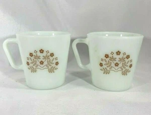 Pyrex Summer Impressions Becher Set - 2 braune Blumen D Henkel Kaffee Tee Tasse floral - Bild 1 von 6