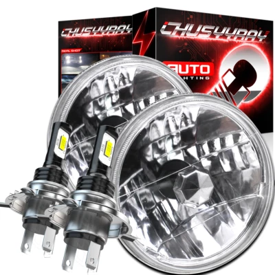 Faros LED redondos de 7 pulgadas para camioneta Dodge D100 D200 D300 haz sellado alto/bajo 2x Foto 1 de 4