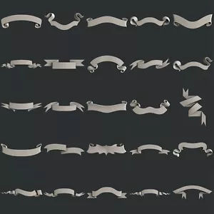 3d STL models for CNC, Artcam, Aspire, ribbon set - Picture 1 of 8