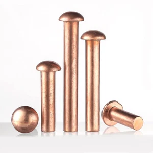 M2/2.5/3/4/5/6/8 Round Head Rivets Solid Copper Knock Domed Head Rivet Fastener - Picture 1 of 4