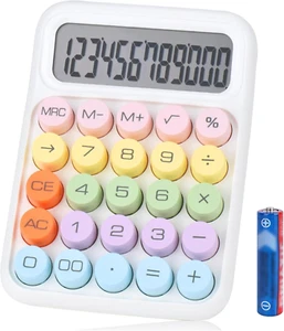 Colorful Mechanical Calculator - 12 Digits Large Display, Desktop Big Buttons, C - Picture 1 of 7