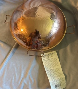 Kitchen Companions Portuguese Cataplana 13” Hammered Copper Tin Lined Pan - Picture 1 of 9