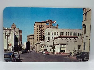 Postcard Mills Street Looking West El Paso Texas Cars Burroughs Jay’s TX H279 - Picture 1 of 2