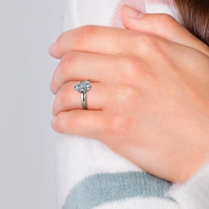 Lab Created Ovalschliff Diamant Verlobungsring 1,50 ct IGI 14K Weißgold - Bild 1 von 14