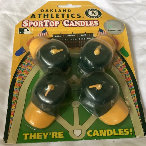 Oakland A's Candles RARE Athletics MLB New Sealed Cake Party Birthday Helmets Cover