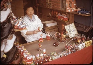 Japan Market Toys Woman Figurines Store Street Scene 35mm Slide 1960s - Picture 1 of 3