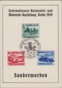 DR Germany - Souvenir sheet - International Automobile Exhibition 1939 - Picture 1 of 2