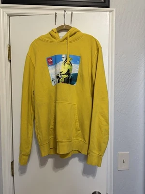 Auténtica sudadera con capucha North Face X Supreme amarilla gráfica talla mediana Foto 1 de 4