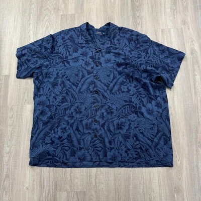 Polo Ralph Lauren Floral Short Sleeve Button Shirt Men's 3XB Blue Hawaiian   - Image 1 of 4