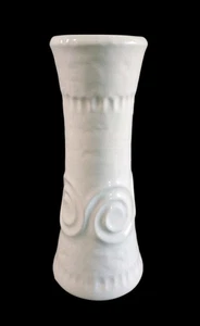 Jarrón de cerámica Op Art Jasba - 23,5 cm - Blanco - Años 70 - Imagen 1 de 4