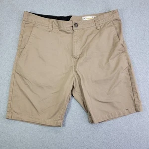 Volcom Shorts Mens 36 Khaki Tan Chino Classic Casual Lightweight Summer Cotton - Picture 1 of 10