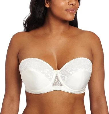 Carnival E1605 Womens Full Figure Lace Bandeau Bra, Ivory, 48DDD - Image 1 of 3
