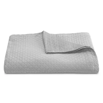 Matouk M087 Nadia 500 Thread Count Full/Queen Coverlet - Silver - Image 1 of 4