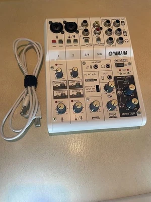 Yamaha AG06 Digital Mixer 6 Channel White Compact Audio Interface Bundle - Image 1 of 4