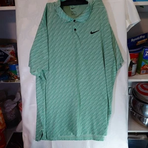 Nike Golf Polo Shirt Mens XL Vapor green Striped Dri-Fit The Phoenician - Picture 1 of 4