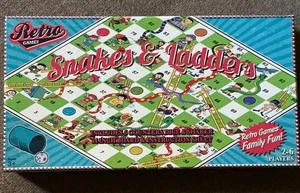 Retro Games Snakes And Ladders Board Game Family Fun Dice Six Counters And Board - Picture 1 of 3