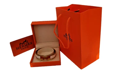 HERMES ARMBAND CLIC H, NEU, WEISS / GOLD, OVP MIT KARTON + KAUFBELEG 2025, 660 E - Bild 1 von 4