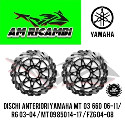Dischi Freno Anteriori Yamaha MT 03 660 06-11 R6 03-04 MT 09 850 14-17 Fz6 04-08 - Image 1 of 4