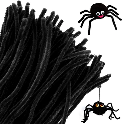 Schwarz Pfeifenreiniger Biegeplüsch Basteldraht Chenilledraht 30cm Set - Bild 1 von 4