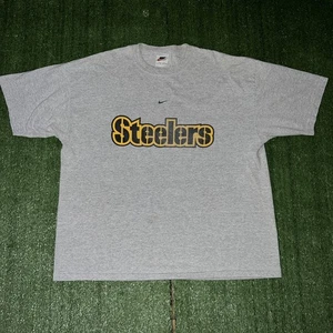 Vintage 1990s Pittsburgh Steelers Nike White Label T-Shirt Tee XL Center Swoosh - Bild 1 von 6