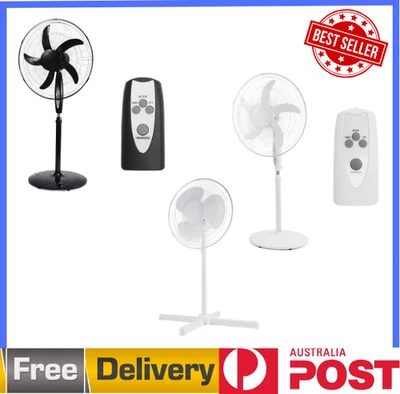 40/50cm Pedestal Fan White/Black with Remote Control 3 Speed Oscillating - image 1 of 4