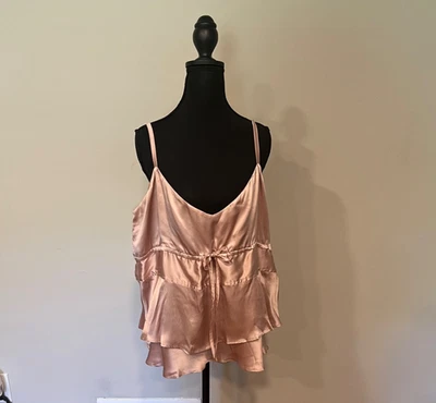 Camisola Gap 100 % seda con volantes cintura ceñida oro rosa nueva con etiquetas talla XXL Foto 1 de 4
