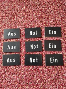 Beschriftung - 3 SÄTZE - Ein, Aus, Not für Schalter, Schaltschrank - DDR  - Bild 1 von 2