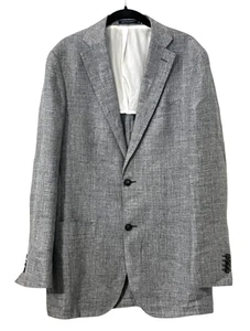 Suitsupply Gray Linen Blazer 100% Linen Angelico Italy 2-Button Sport Coat 42R - Picture 1 of 12