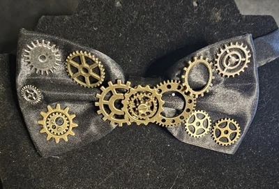 Steampunk Gear Pajarita Ajustable Negro Disfraz Accesorio Estilo Vintage Foto 1 de 2