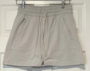 Athleta Active Skort-Rock grau elastisch Kordelzug Taille Reißverschluss Taschen Größe 0 - Bild 1 von 11