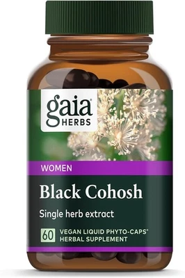 Gaia Herbs Black Cohosh - Suplemento de apoyo para la menopausia para ayudar a mantener la hormona Foto 1 de 4