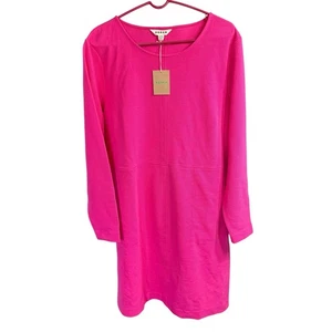 Boden Cornelia Ottoman Dress Pink peony 20-22 R Barbiecore L/S Pockets Stretch - Picture 1 of 8