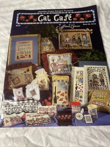 Vintage Jeanette Crews Alma Lynn Cross Stitch Booklet "Cat Cafe" Book No. 22134 - Picture 1 of 7