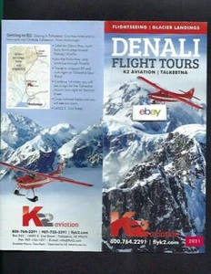 K2 AVIATION DE HAVILLAND TURBO LONTRE SUGLI SCI ALASKA FLIGHSEEING BROCHURE - Foto 1 di 2