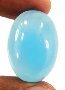 40.15 Ct Natural Blue Chalcedony Loose Gemstone Stone Cab Wire Wrap Stone- 14163 - Picture 1 of 2
