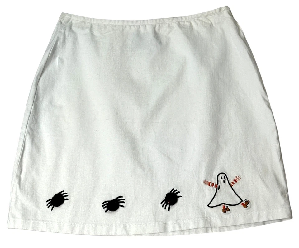 迈克尔·西蒙女孩白色刺绣万圣节裙幽灵蜘蛛设计儿童 — 第 1/4 张图片