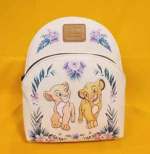 Loungefly Disney The Lion King Simba & Nala Floral Soft Tag Mini Backpack NEW - Picture 1 of 11
