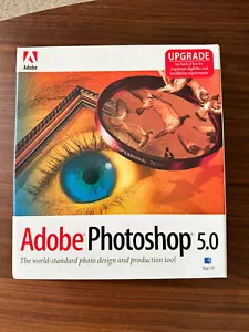 Adobe Photoshop 5.0 MacOS Software Retro Vintage Big Box w/ 4.0 and paperwork - Picture 1 of 7