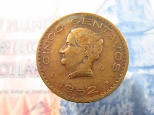 Mexico 5 Centavos 1952 Mo World Money Coin bh8L - Picture 1 of 2