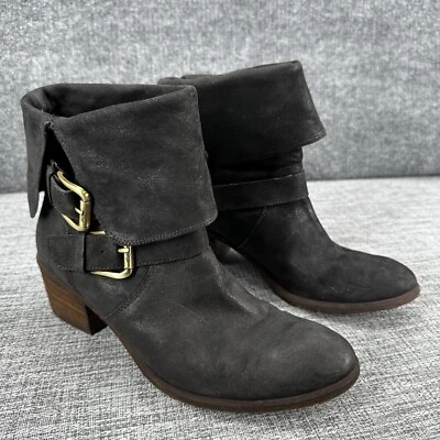 Donald J Pliner Danee Botas Femininas Tamanho 9 M Preto Dobrável Conversível Tornozelo Médio Panturrilha - Imagem 1 de 4